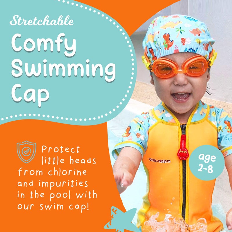 Cheekaaboo Kids Swim Cap | Soft Stretch Spandex Quick-Dry Fabric | Comfortable Toddler Swimming Cap for Boys & Girls 2-8 Years - Image 2